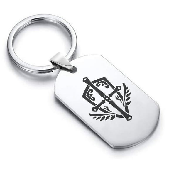 Stainless Steel Cleric Fantasy Class Dog Tag Keychain Circle Ring