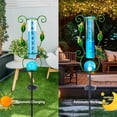 thumbnail image 3 of Outdoor Hummingbird & Leaf Solar Rain Gauge,Crackle Glass LED Ball, Metal Garden Stake for Patio, Lawn & Outdoor Decor, 3 of 8