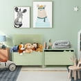 thumbnail image 2 of Costway Boîte à Jouets pour Enfants avec Charnière de Sécurité Coffre de Rangement en Bois Organisateur de Rangement à Couvercle Rabattable Vert, 2 of 10