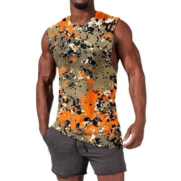 Afdoent Tank Tops Men Casual Sleeveless Print Top For Everyday Activities And Streetwear Summer Style Fitness Clothing Summer Outings