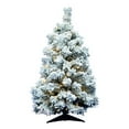 thumbnail image 1 of Vickerman Flocked Alaskan 36 Inch Artificial Christmas Tree with LED Lights, 1 of 4