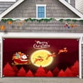 thumbnail image 4 of 7x8 Ft Christmas Garage Door Banner Merry Christmas & Happy New Year Ornaments Snowflakes Banners for Outside Inside Winter Door Cover Garage Wall Covering for Party Garage Decorations, 4 of 6