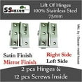 thumbnail image 5 of s siskcon 100% Stainless Steel Grade Detachable Hinge for Marine Boat Lockers Doors Windows Partition Cabinets 3 inch Mirror Polished Finish -32(629) Right Side 2 hinges with Screws (Pack Of 8), 5 of 8