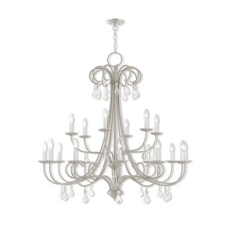 

Pendants 12 Light With Brushed Nickel Clear Candelabra Base 42 inches 480 Watts - World of Crystal