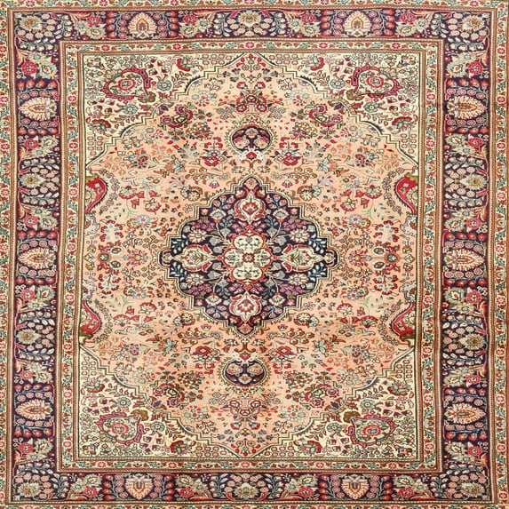 Ahgly Company Indoor Square Traditional Deer Brown Area Rugs, 6' Square