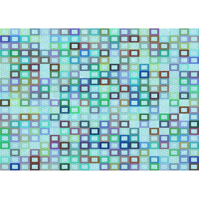 Ahgly Tapis Rectangulaire Lavable en Machine Intérieur Transitionnel Bleu, 5 Pieds x 8 Pieds