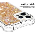thumbnail image 4 of Compatible with iPhone 12 Pro Max Case Glitter Luxury Cute Love Liquid Quicksand Clear Soft TPU Girls Women Stylish Bumper Shockproof Protective Case for iPhone 12 Pro Max Golden YB, 4 of 12