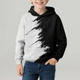 thumbnail image 3 of OGLCCG Boys Novelty Hoodie Color Block Long Sleeve Hooded Sweatshirt with Pocket Casual Lightweight Fleece Pullover Tops for Kids Teen 4-14 Years, 3 of 6