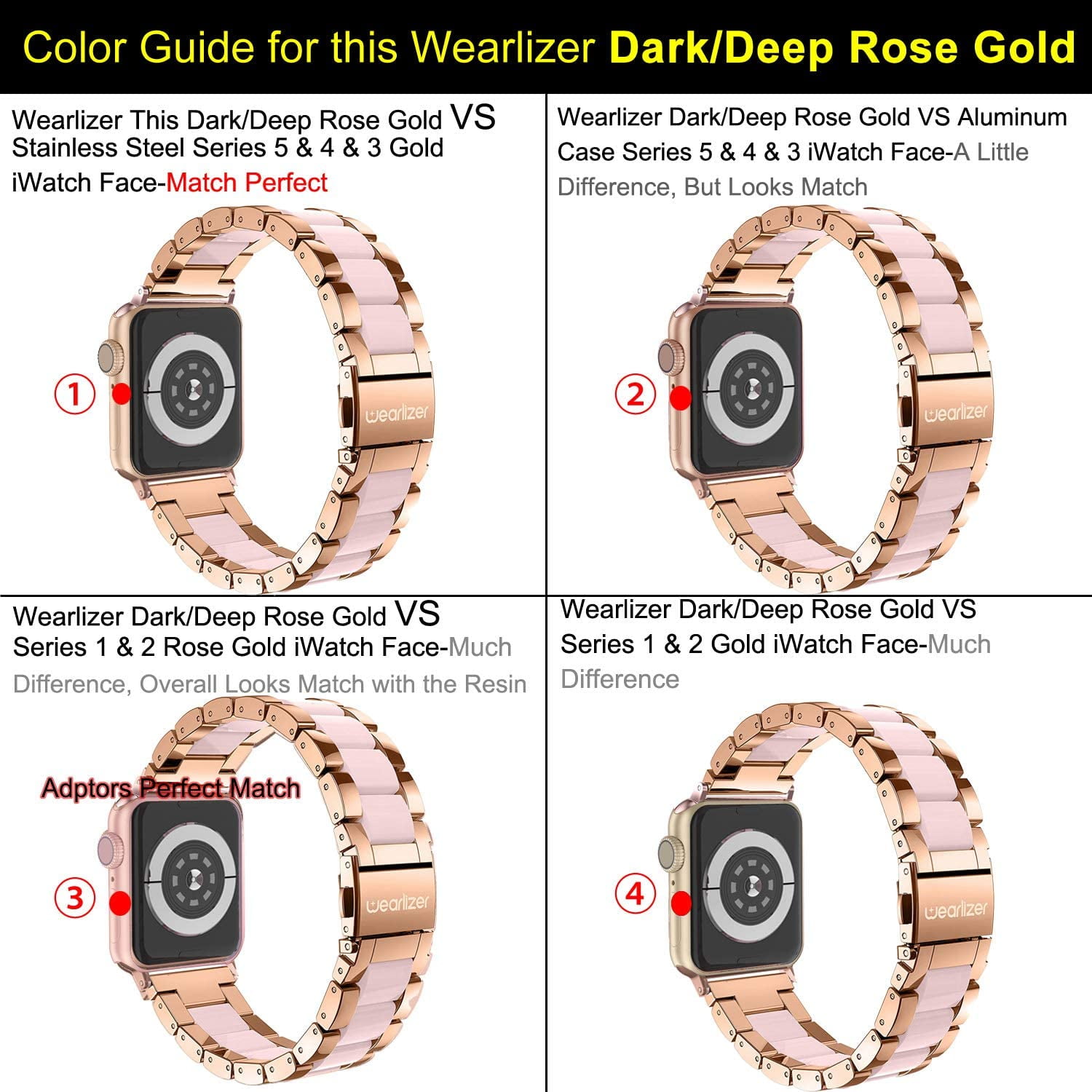 wearlizer apple watch band rose gold
