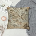 thumbnail image 2 of Orinice  Island Throw Pillow Cushion Cover, Old Antique Treasure Map Details Retro Color Adventure Sailing Pirate Print, Decorative Square Accent Pillow Case,  12x12in, 2 of 5