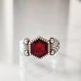 thumbnail image 6 of Hexagon Garnet Ring, 925 Sterling Silver Oxidized, Women Ring, Natural Garnet, January Birthstone, Christmas, Thanksgiving, Tiny Dainty Ring, Handmade, Statement Jewelry, Wedding, Anniversary Gift, 6 of 8