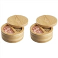 thumbnail image 1 of 2X Caja de Condimentos con Tapa Giratoria Salero de Bambú con Tapa y Cuchara, Salero y Pimentero de 2 Compartimentos, Doble de 6 Onzas, 1 of 5