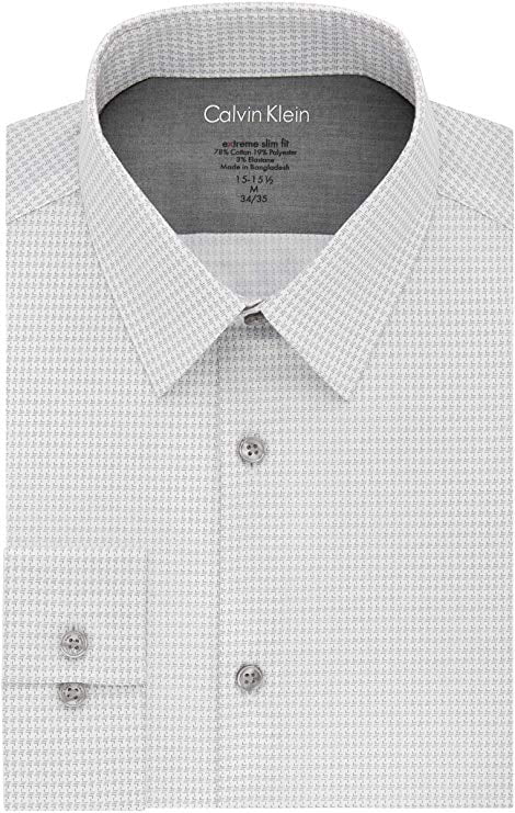 Calvin Klein Men's Dress Shirt Xtreme Stretch Print, Gray Pearl XL 17.5  32-33 - Walmart.com