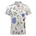 thumbnail image 4 of Spring Green Botanical Colorful Wildflower Men Zipper T-shirt Summer Casual Short Sleeve T-shirt Top, 4 of 7