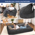 thumbnail image 4 of Huloretions Convertible Beanbag Chair,Bean Bag Chair Bed, Corduroy Giant Bean Bag Bed from Chair to Mattress, Large Floor Sofa Couch Bed,Convertible Chair Folds with Washable Cover,Variable Shape from, 4 of 8
