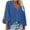 Dark Blue, variant on Fashion Women Casual Spring Summer Lace V-Neck Trumpet Sleeve Overhead Feather Solid Color Loose T-Shirt Blouse, Lightweight and Elegant, Perfect for Casual or Work Outfits, Breathable