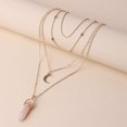 thumbnail image 4 of Collier multicouche Faux Crystal: Collier à chaîne de collier Pendentif lune perlée, 4 of 10