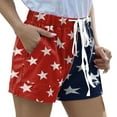 thumbnail image 5 of SHOPESSA Womens Shorts Summer Plus Size July 4th Independence Day Printed Casual Loose with Pockets Lacing Drawstring Short Pants XXL, 5 of 7