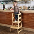 thumbnail image 5 of Open Box SDADI Kids Step Stool Holds up to 150 Pounds with Safety Rail, Natural, 5 of 11
