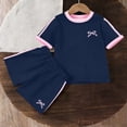 thumbnail image 6 of Edvintorg 2 Piece Outfits for Girls Loose Fit Short Sleeve Crewneck Casual Athletic Shirt and Boyshort Kids Clothes Girls Size 3-14, 6 of 6