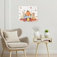 thumbnail image 3 of Autumn Pumpkin Wall Art Fall Pumpkin Wildflower with Orange Maple Leaves Canvas Wall Art Retro Rustic Harvest Framed Wall Art for Living Room Bedroom Bathroom Home Decor Ready to Hang,12x12 Inches, 3 of 7