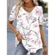 thumbnail image 3 of Blusas de moda para mujer, camiseta con estampado de flores en 3d, camiseta blanca Kawaii con cuello en V, ropa femenina, camisetas de verano de gran tamaño 2024, 3 of 5