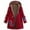 Red, variant on Women's Plus Size Patchwork Sherpa Fleece Lined Hooded Jacket Fluffy Winter Ethnic Style Warm Outwear with Pockets