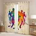 thumbnail image 2 of Manfei Sport Ice Hockey Black Out Curtains, Vintage Wateroclor Curtains Pack of 2 (42x63 Each), Teen Boy Girl Kid Bedroom Curtains, Window Curtains Bedroom Decor, 2 of 6