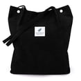 thumbnail image 1 of Bolsa de mano LHMTQVK de pana, reutilizable, negra, para mujer, 1 of 7