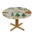 thumbnail image 3 of Orinice Trees Lake Camper Round Table Cover Stain Resistant Washable 100% Polyester Fiber Perfect for Indoor Outdoor Kitchen Dining Wedding Parties Tablecloth 38-42, 3 of 8