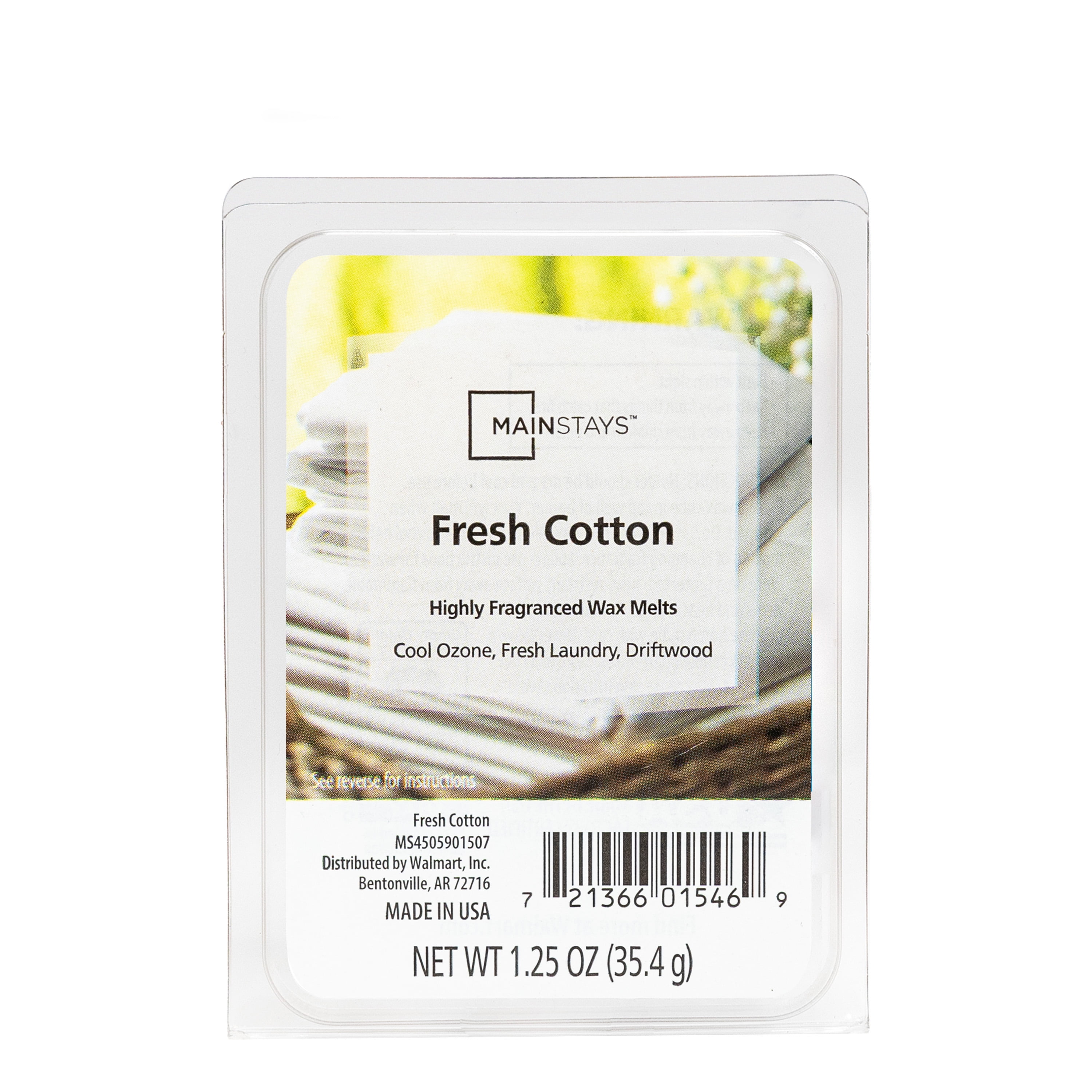 (6 pack) Mainstays 6 Cube Wax Melts, Fresh Cotton, 1.25 oz