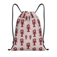 thumbnail image 1 of Xecao Red Lobster With Claws Pattern Sports Drawstring Backpack - String Swim Gym Bag with Wet Proof Pocket for Women&Men-Medium, 1 of 6