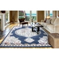 thumbnail image 4 of Concord Global Trading 72743 3 x 4 ft. Vintage Oushak Medallion Rectangle Area Rug, Navy, 4 of 5
