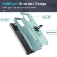 thumbnail image 3 of Njjex for iPhone 15 Pro Max Phone Case with Rotatable Ring Holder [Bulit-in Kickstand],360°Full Body Shockproof Heavy Duty Protection Case with Screen Protector for iPhone 15 Pro Max 6.7 Inch, Green, 3 of 7