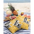 thumbnail image 3 of Pack of 2 Outdoor Pillow Covers, LOVE HOME Pumpkin Maple Leaf Yellow Check Plaid Waterproof Square Throw Pillowcase Cushion Decorative Pillow Covers for Couch Patio Tent, 24x24 in, 3 of 6