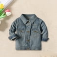 thumbnail image 2 of Mercatoo Toddler Baby Basic Denim Jacket Boys Girls Long Sleeve Button Jeans Coat Cowboy Casual Lapel Outwear with Pocket, 2 of 9