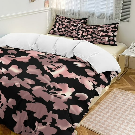 Leopard Print Pattern Duvet Cover Set Pattern Soft Bedding Set Comforter Cover Set(1 Duvet Cover 2 Pillowcases)