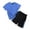 Blue, variant on Fnooota Boys Athletic Outfit Sets, Summer Breathable 2 Piece Short Sleeve Kids Clothing Sets Orange Size 14
