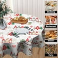 thumbnail image 4 of Xmas Table Cloth Circle - Snowflake Round Tablecloth 60 Inch Santa Gnome Snowman Table Cover for Party Picnic Dinner Decor, 4 of 8