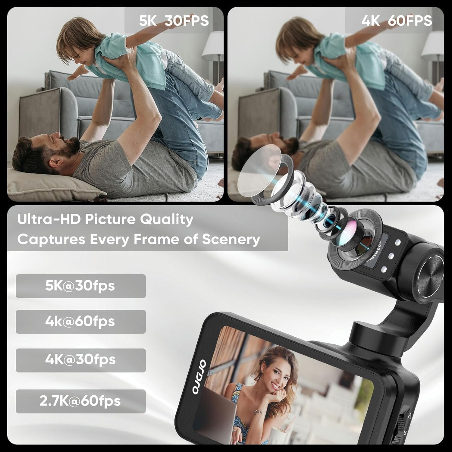 ORDRO M5 Vlogging Camera 5K Handheld Camera 30FPS 3-Axis