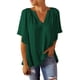 thumbnail image 3 of Blusa Nikou de manga corta con Cuello en V para mujer, 3 of 6