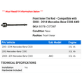 thumbnail image 2 of Front Inner Tie Rod - Compatible with 2008 - 2014 Mercedes-Benz C300 AWD 2009 2010 2011 2012 2013, 2 of 2