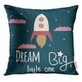 thumbnail image 1 of BSDHOME Rose Mignon Rêve Grand Petit Dessin Animé avec Fusée et Lettrage Galaxy Taie d'Oreiller 20 X 20 Pouces Taie d'Oreiller, 1 of 1
