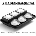 thumbnail image 4 of Ice Cube Tray, Large Silicone Whiskey Ice Mold, 2-in-1 Round Sphere Ice Ball Maker & Square Ice Tray for Cocktails,Bourbon,Brandy, Gift for Men Dad Boyfriend, 4 of 8
