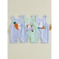 thumbnail image 3 of Aojekbee Baby Boy Easter Romper 0-18M Sleeveless Round Neck Bunny Embroidery Jumpsuit Newborn Playsuit, 3 of 9