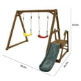 thumbnail image 7 of Kadyn Wood Swing Set For Backyard, 2 In 1 Outdoor Swing Set With Slide, Climbing Rope Ladder Kids Backyard Playset, 7 of 7