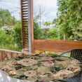 thumbnail image 2 of Ambesonne Flowers Print Fitted Round Tablecloth, Countryside Roses Art, 56"- 60" Diameter, Pale Rose Laurel Green, 2 of 5