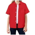 thumbnail image 2 of Gubotare Boys Dress Shirts Boys Button Down Shirt Short Sleeve Summer Boys Shirts Casual Collared Shirt with Pockets Size 14-15 (Red,14-15 Years), 2 of 4