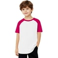 thumbnail image 4 of BLTIBY 2025 Toddler Girls Boys T-shirt Summer Round Neck Short Sleeve Solid Color Tee Kids Fashion Pullover Tops Hot Pink 5-6 Years, 4 of 9