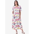 thumbnail image 2 of Woman Within Plus Size Button-Front Elbow-Sleeve Knit Dress, 2 of 6